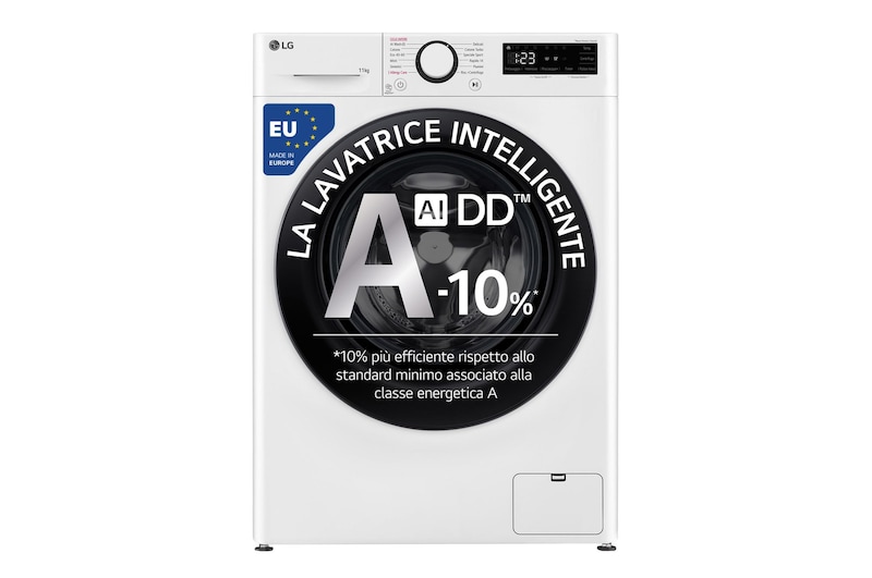 Foto frontale della lavatrice LG F4R3011NSWB